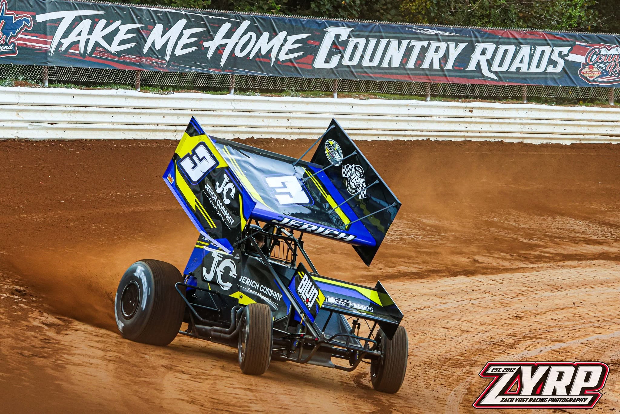 No. 3 running the Country Roads Weekend at Tyler County Speedway